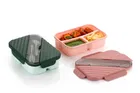 KS Striped Plastic Lunch Box, Assorted Pack of 1