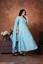 Embroidered Flared Kurta Set for Women 