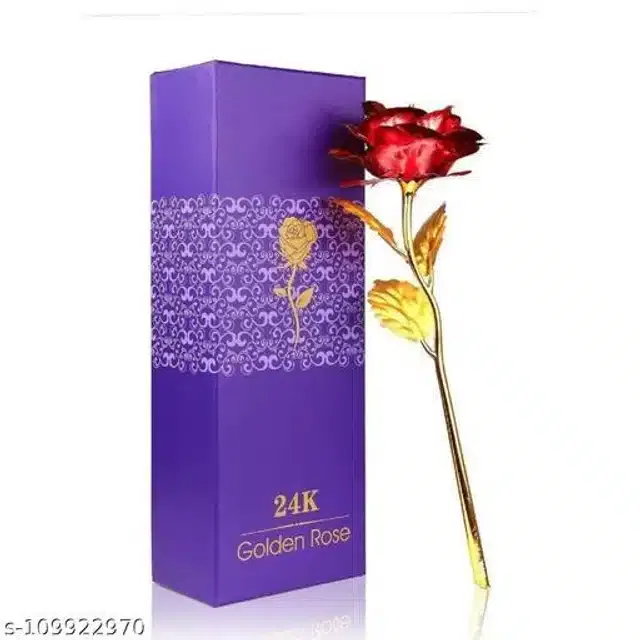 Gold Plated Rose Flower (Red & Gold)