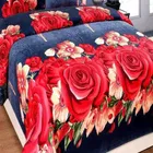 Polycotton Printed Double Bedsheet with Two Pillow Covers 