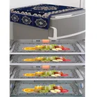 PVC Waterproof Fridge Top Cover with 4 Pcs Shelf Mats (Multicolor, Set of 1)