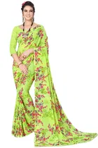 कनूड़ा प्रिंट्स फैंसी विमेंस जॉर्जेट फ्लावर प्रिंटेड साड़ी 