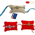 Metal 3 Pcs Rakhi with Greeting Card & Roli 