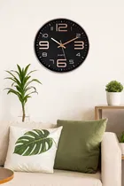 Khatu Crafts Stylish Rose Gold Analog Wall Clock, Plastic, 25x25 cm