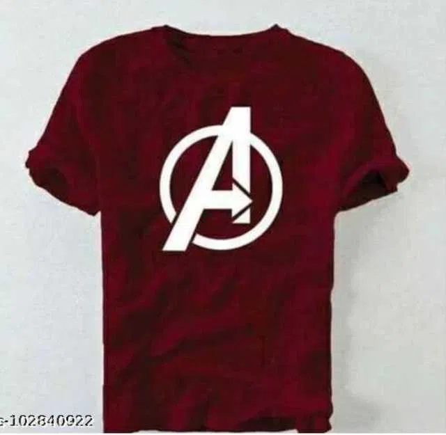 Ruggstar Casual Printed Round Neck T-Shirt For Men (Maroon, XL)
