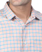 Cotton Blend Full Sleeves Chequered Shirt for Men 