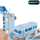 Plastic Bus Shape Sipper Bottle for Kids, Multicolor 