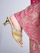 Shoetopia Heel Sandals Golden IND-3