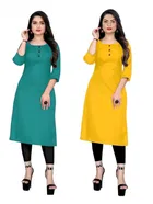 Crepe Solid Kurtis for Women 