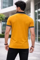 Classic Polo Neck Polycotton T-Shirt for Men ,Yellow 
