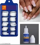 100 Pcs Artificial Nails with Glue (Set of 1)