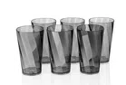 Plastic Multipurpose Water Glasses (Black, 300 ml) (Pack of 6)