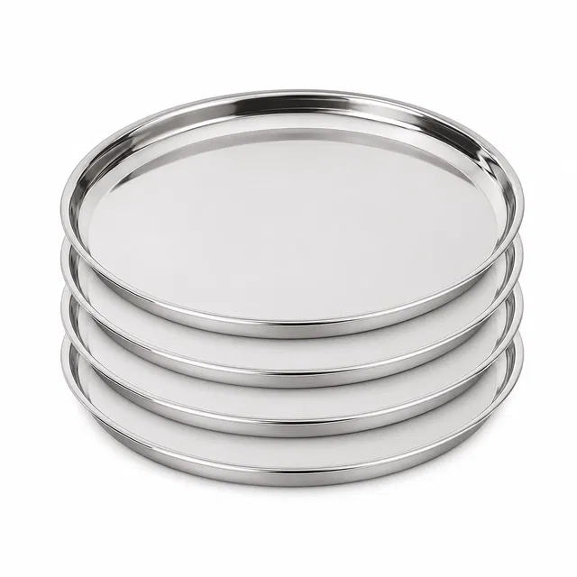 SimpleHome Steel Full Plate 11 Inch Combo Set of 4
