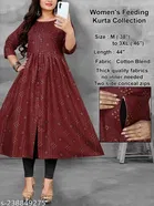 Ethnic Motif Printed Maternity Kurti Set 
