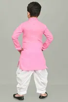 Cotton Embroidered Kurta with Patiyala Set for Boys 