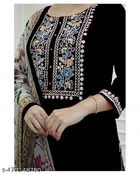 Solid A-line Kurta Set for Women 