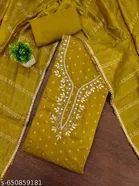 Chanderi Cotton Punjabi/All Over Suits Semi-Stitched Suits 