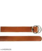 Double Ring Faux Leather Belt For Women's & Girls, Multicolour