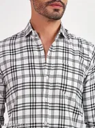 Cotton Blend Printed Shirt for Men, White 