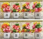 Plastic Artificial Flowers, Multioclor, Pack of 8