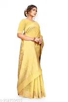 Linen Zari Woven Saree for Women 