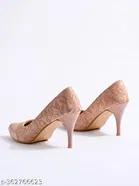 [9] Peach Solid Pointed Toe Pumps for Women 