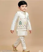Embroidered Cotton Kurta Set for Boys 