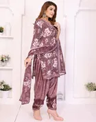 Crepe Floral Punjabi Suits for Women 