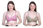 Cotton Blend Printed Padded Bra for Women 