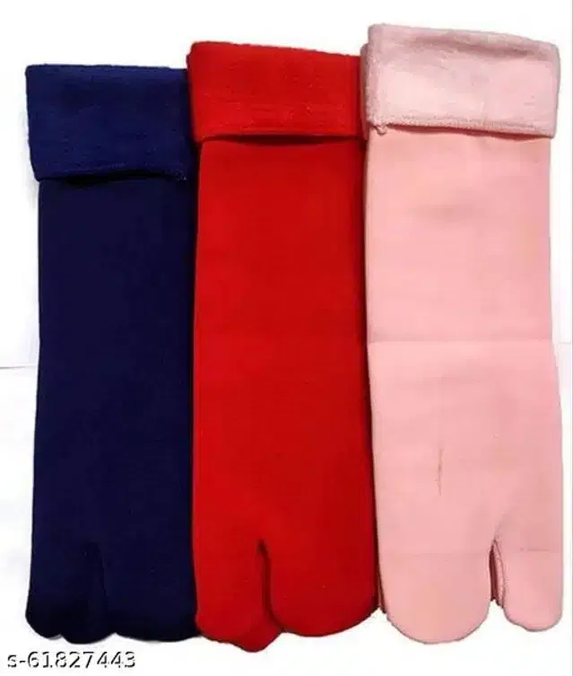 Velvet Socks for Women (Multicolor, Set of 3)