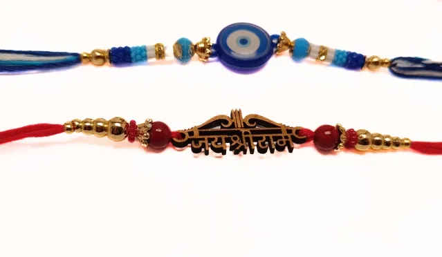 Thread Rakhi for Raksha Bandhan (Multicolor, Pack of 2)
