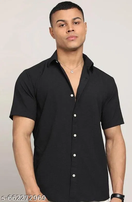 Casual Shirt for Men (Black, M)