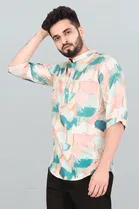 Cotton Blend Printed Kurta for Men 