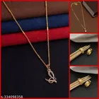 Alloy 2 Pcs Pendant with Chain & 2 Pair Earrings for Women 