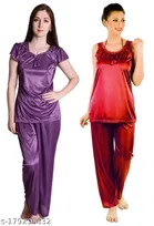 Satin Nightsuit Set for Women 