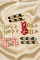 Kids Floral Pearl Hair Clips 