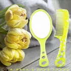 Mirror with Hair Comb for New Born Babies (Multicolor, Set of 2)