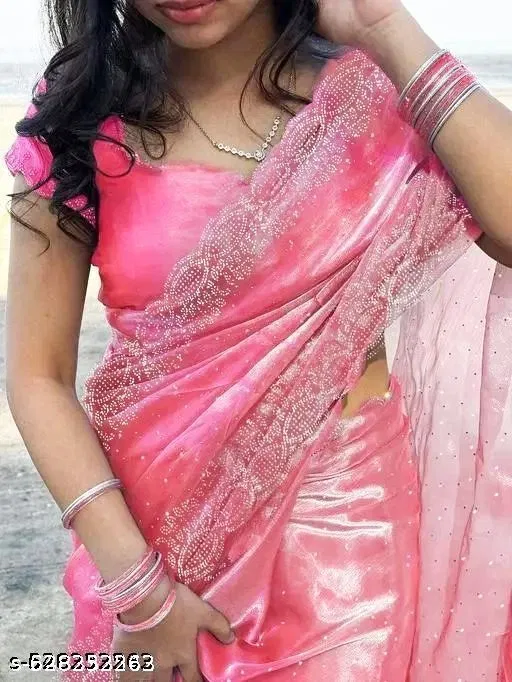 JImmy Choo Saree for Women, Pink (5.5 M)
