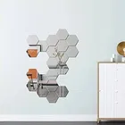 Hexagon Mirror Wall Stickers for Wall Bathroom Mirror Made of Plastic Flexible Mirror Silver Colour 