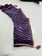 Georgette Printed Saree for Women, Purple 
