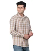 Cotton Blend Full Sleeves Chequered Shirt for Men 