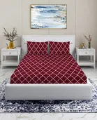 Arch Fab Maroon Abstract Double Bedsheet 88X90 Inch