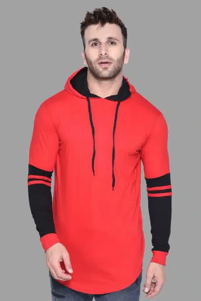 Full Sleeve Hooded T-Shirt for Men (Multicolor, S)