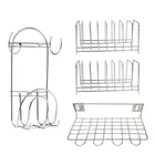 2 Pcs Stainless Steel Plate Stand & Utensil Holder with Chakla Belan Stand 