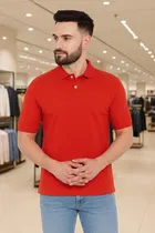 Cotton Blend Polo Neck T-Shirt for Men 