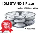 Stainless Steel 3 Plate Idli Maker (Silver)