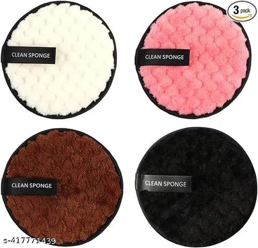 Makeup Removal Sponges (Multicolor, Pack of 4)