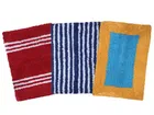 Soft Cotton Anti Skid Door Mats (Set of 3) (Multicolor, 35x55 cm)