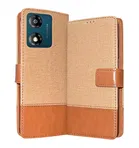 Artificial Leather Flip Cover For Motorola E13 