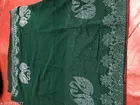 Vichitra Silk Embellished Saree For Women, Green